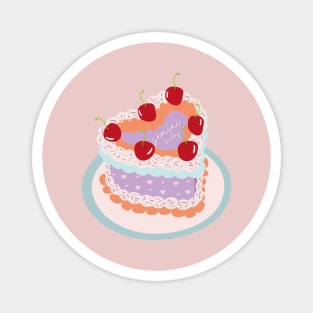 Gemini Baby Heart Cake Design Magnet